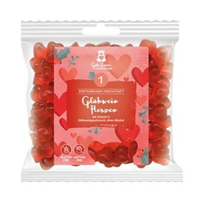 Abbildung von naschlabor x Gute Laune Fruchtsaftbär Weihnachten sortenreine Fruchtsäfte Ohne künstliche Farbstoffe und Geschmacksverstärker Gluten Laktosefrei (Glühweinherzen)