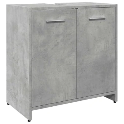 Abbildung von vidaXL Badezimmer Set Waschbeckenunterschrank Betongrau 60x33x60 cm Holzwerkstoff