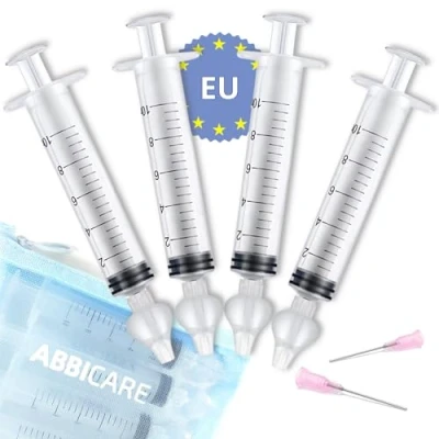 Abbildung von Nasenspritze für Babys, 10 ml, ABBICARE BPA frei, Set mit 4 Spritzen + Silikonaufsätzen