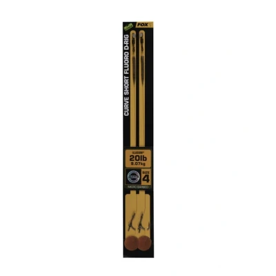 Abbildung von Fox Edges Curve Short Fluoro D Rig Illusion 20lb Maat 4 (2 stuks) Karpfen Vorfächer