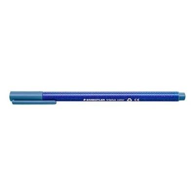 Abbildung von STAEDTLER Filzstifte triplus color, delfterblau, dreikant, stabile, eindrucksichere Spitze, Linienbreite ca. 1 mm, kindgerecht, Made in Germany, 10 delfterblaue fibre tip pens im Kartonetui, 323 63
