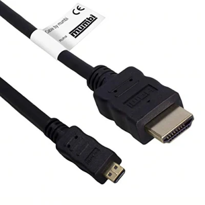 Abbildung von mumbi Micro HDMI Kabel 1080p vergoldete Kontakte Mikro Type D High Speed 1.4 / Verbindungskabel 1,5 Meter