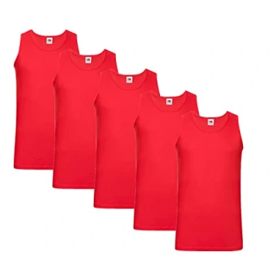 Abbildung von Fruit of the Loom Herren Unterhemd M L XL XXL 3XL 4XL auch Farbsets (5erPack), 5X Rot + 1 HL Kauf Notizblock