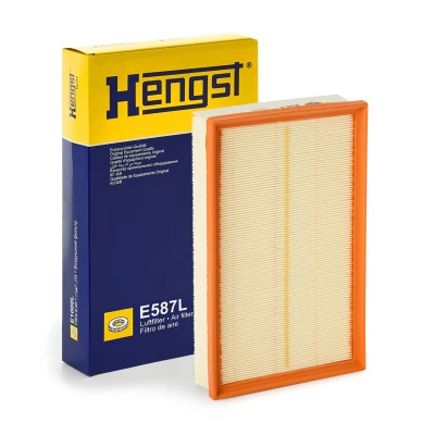Abbildung von HENGST FILTER E587L Luftfilter 57 190 312 Filtereinsatz VOLKSWAGEN: Transporter 5 Bus, Multivan (7HM, Kastenwagen