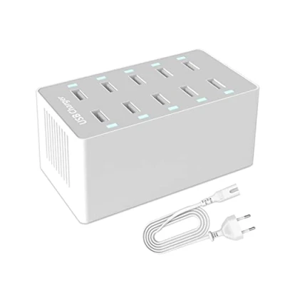 Abbildung von ANNCAY USB Ladegerät, Mehrfach Steckdosen, 10 Ports 50W mit intelligenter adaptiver Schnellladetechnologie, geeignet für iPhone 11/12/13/Samsung S22/S21/Xiaomi/HUAWEI/OnePlus usw.