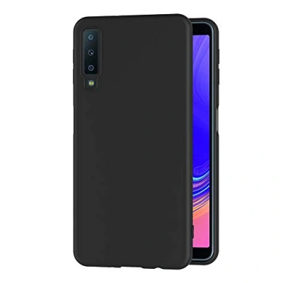 Abbildung von AICEK Compatible Samsung Galaxy A7 2018 Hülle, Schwarz Silikon Schutzhülle für Case TPU Bumper Handyhülle (6,0 Zoll)