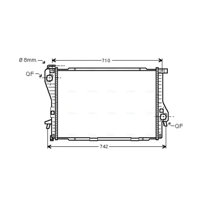 Abbildung von PRASCO BWA2235 Kühler, Motorkühlung Aluminium 650 438 42 mit Schnellkupplungen Kühlrippen gelötet BMW: 5 Limousine, Touring, 7