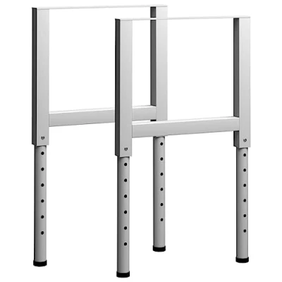 Abbildung von vidaXL 2X Werkbankgestell Höhenverstellbar Werkbankfuß Arbeitstisch Werkbank Gestell Tischgestell Tischbein Tischfuß Metall 55x(69 95,5) cm Grau