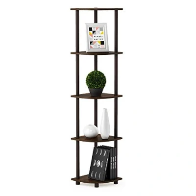 Abbildung von Furinno Eck Mehrzweckregal mit 4 Fächern, holz, Walnuss/Braun, 29.46 x 146.56 cm