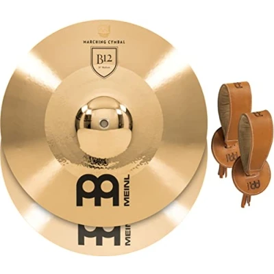Abbildung von Meinl Cymbals MA B12 16M Marschbecken Paar Medium Bronze 40,6 cm (16 Zoll) inkl. BR5 Marschbeckenriemen