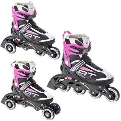 Abbildung von Verstellbare Rollschuhe 3in1 Profession Schwarz/Rosa