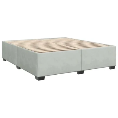 Abbildung von vidaXL Ottoman Bett ohne Matratze Hellgrau 200x200 cm Samt, Bettrahmen, Bettgestell mit Stauraum, Polsterbett, Bettgestell, Bettrahmen Stauraum