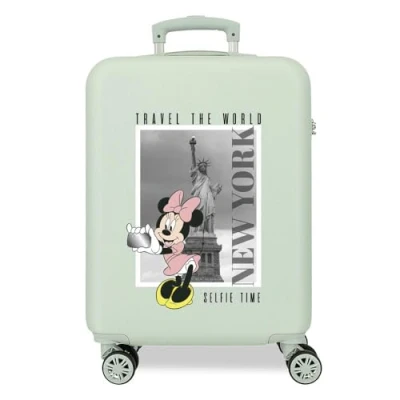 Abbildung von Disney Mickey und Minnie Reisen um die Welt New York Kabinenkoffer Grün 38x55x20 cm Starres ABS Seitliches Zahlenschloss 34L 2 kg 4 Doppelrollen Handgepäck