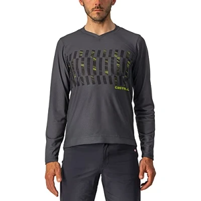 Abbildung von CASTELLI Men&#039;s Trail Tech Longsleeve Tee Sweatshirt, Dunkelgrau/schwarz elektrischer Kalk, XXL