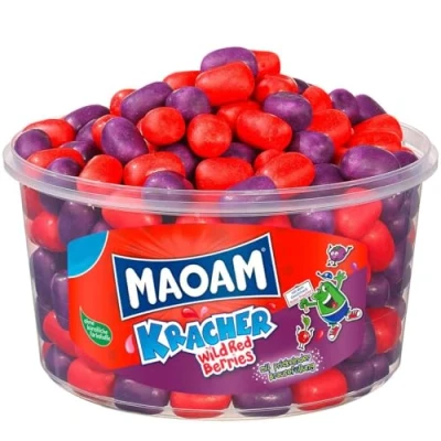 Abbildung von Maoam Kracher Wild Red Berry 265 Stück in Runddose 1200g