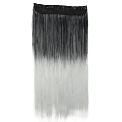 Abbildung von CAISHA 60cm Clip In Extensions Lara Haarverlängerung Haarteil Glatt Ombré Grau Mix C73