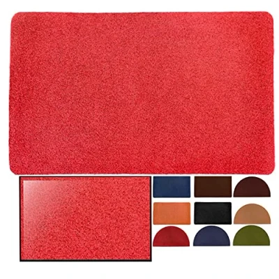 Abbildung von LucaHome Synthetische Fußmatte Kokos 40x70 cm Rot mit rutschfestem Boden, Glatte Saugfähige Hauseingang ideal für Außentüren oder Flur