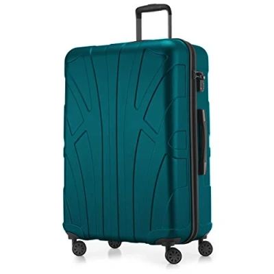 Abbildung von suitline großer Hartschalen Koffer Trolley Rollkoffer XL Reisekoffer, TSA, 76 cm, ca. 96 110 Liter, 100% ABS Matt, Türkis