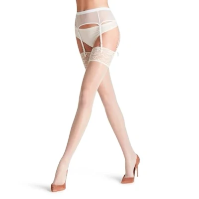 Abbildung von FALKE Damen Seidenglatt 15 DEN W STO transparent einfarbig 1 Paar Stockings, Weiß (Champagne 2579), L