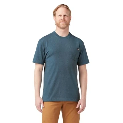 Abbildung von Dickies Herren Heavyweight Crew Neck Short Sleeve Tee T Shirt, Baltic Blue Heather, 3X Large Groß