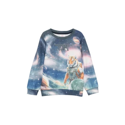 Abbildung von s.Oliver Junior Jungen Sweatshirt mit Allover Print, Mehrfarbig 00d1, 104/110