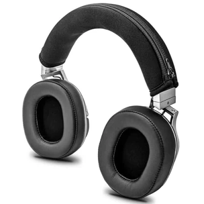 Abbildung von YunYiYi 1 x Ersatz Kopfband mit Reißverschluss Polster, Stoßstangen Teile, kompatibel Audio Technica ATH MSR7, M50X, M20, M30, M40, M40X, SX1 Kopfhörern (schwarz)