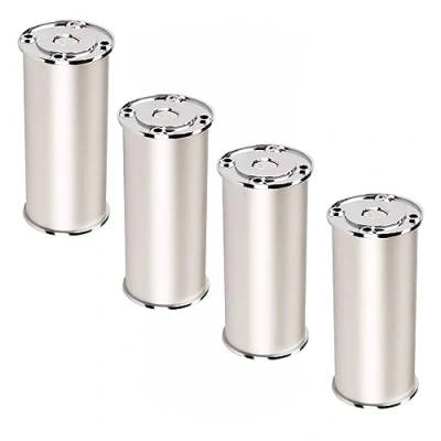 Abbildung von SOTECH 4er Set Möbelfüße RADO (Höhe 170 mm, Ø 50 Aluminium/Chrom poliert) höhenverstellbare Sofabeine