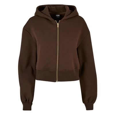 Abbildung von Urban Classics Short Sweatjacke, Damen, Größe: Large, Brown