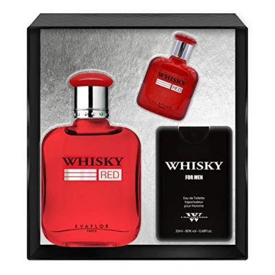 Abbildung von EVAFLORPARIS WHISKY RED Gift Box Eau de Toilette 100 ml + Miniature 7.5 Travel Perfume 20 Set Spray Men Perfume, 520 g