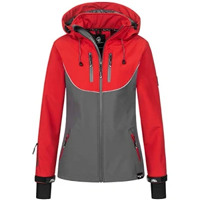 Abbildung von Rock Creek Damen Softshell Jacke Windbreaker Regenjacke Übergangsjacke Softshelljacke Damenjacke Regenmantel Outdoorjacke Kapuze D 442 Anthrazit 4XL