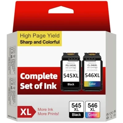 Abbildung von Sunnieink Druckerpatronen 545 546 XL, PG 545XL CL 546XL Kompatibel für Canon XL Multipack, Pixma TS3400 TS3100 TS3150 TS3300 TS3350 TS3450 TR4500 TR4551 MG2500 MG2550s MX495