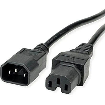 Abbildung von VALUE Netzkabel IEC320/C14 Stecker C15 Buchse, schwarz, 0,5 m