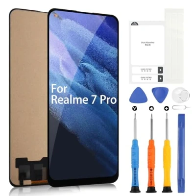 Abbildung von ARSSLY LCD Display für Oppo Realme 7 Pro RMX2170 Bildschirm Digitizer Touchscreen Ersatz Assembly mit Werkzeugen (6,4 Zoll, Schwarz)