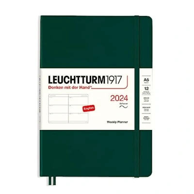 Abbildung von LEUCHTTURM1917 367652 Wochenkalender, Softcover, Medium (A5) 2024, 12 Monate, Forest Green, Englisch