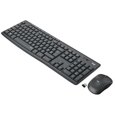Abbildung von Logitech MK295 kabelloses Tastatur Maus Set mit SilentTouch Technologie, Shortcut Tasten, optischer Spurführung, Nano USB Empfänger, verzögerungsfreier Drahtlosverbindung, Skand. QWERTY Layout Graphit