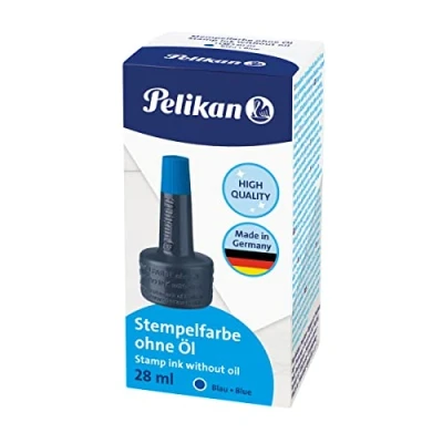 Abbildung von Pelikan Stempelfarbe 4K blau ohne Öl 351213 28ml schnelltrocknend Stempelkissen (ohne Öl)