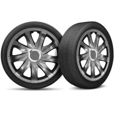 Abbildung von Auto Radkappen Radzierblenden 4er Set passend für alle Stahlfelgen Einstellbarer Sicherungsring 13 Zoll Graphit