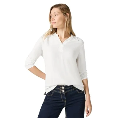 Abbildung von Cecil Poloshirt, Damen, Größe: Medium, Weiß