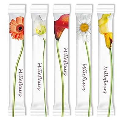 Abbildung von Zuckersticks Millefleurs 1000 x 4g Feinzucker Nachhaltige Verpackung Natürlich nachhaltiger Markenzucker aus deutschem Zuckerrübenanbau