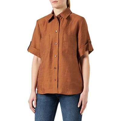 Abbildung von Seidensticker Schwarze ROSE Hemdbluse, Damen, Größe: 42, Brown