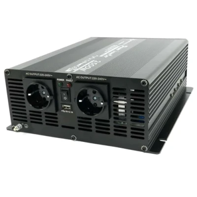 Abbildung von SOLARTRONICS NM2500 Spannungswandler 24V 230V modifizierter Sinus 2500W 5000W Spitzenleistung Wechselrichter auf Stromwandler mit Schuko &amp; USB Anschluss Solar Inverter Umwandler