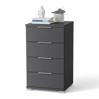 Abbildung von SMILLA Nachttisch in Graphit Moderner Nachtschrank mit Schubladen und viel Stauraum 46 x 79 42 cm (B/H/T)