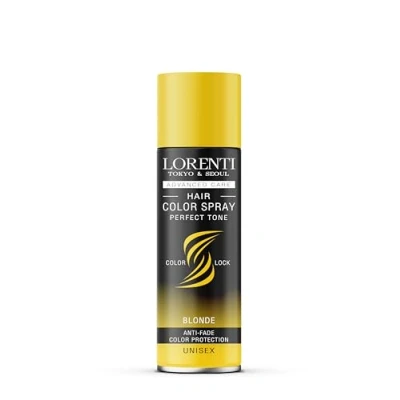 Abbildung von LORENTI TOKYO &amp; SEOUL Color Haarspray Blonde 150ml Haar Farb Spray zum Verkleiden Schminken für Karneval, Fasching, Halloween Motto Party Haarfarbe Auswaschbar Hair