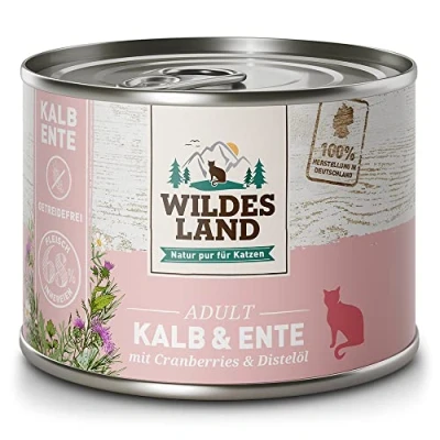 Abbildung von Wildes Land Classic Adult Kalb und Ente Nassfutter 6 x 200 g
