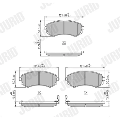 Abbildung von JURID 572541J Bremsbelagsatz mit akustischer Verschleißwarnung ohne Zubehör NISSAN: Patrol GR 5 SUV, ALMERA 1 Hatchback,