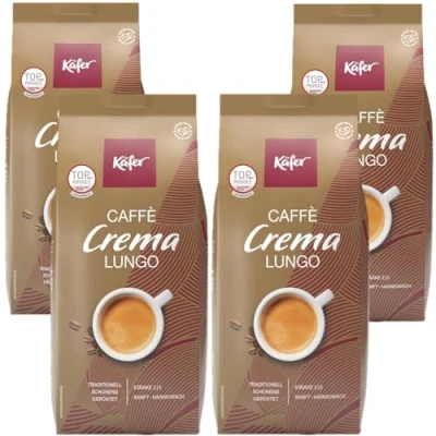 Abbildung von K?fer Caff? Crema, 1000g, ganze Bohne 4er Pack