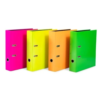 Abbildung von HERMA Ordner A4 Neon Set, 10 Stück, 7 cm breit, Kinder Ringordner, einfarbiger Aktenordner in leuchtender Farbe für Jungen und Mädchen