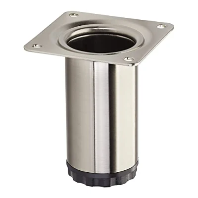 Abbildung von Möbelfuß BRAVO Höhe 80 mm (+ 10 mm) Ø 40 Edelstahloptik höhenverstellbares Schrankbein aus Stahl Stützfuß belastbar bis 50 kg von SOTECH