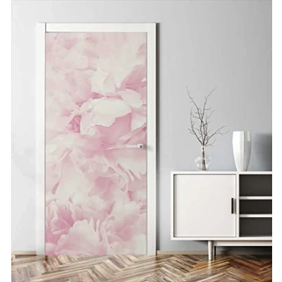Abbildung von MyMaxxi Tür bekleben mit Türtapete Selbstklebend 90x200 Blüten rosa verschönern Türfolie Türaufkleber XXL Aufkleber Folie Türposter Türklebefolie für jedes Zimmer