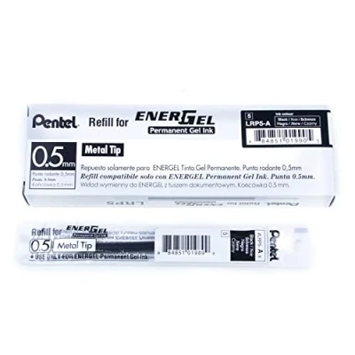 Abbildung von Pentel EnerGel Document LRP5 Nachfüllmine für 0.5 mm Gelschreiber, schwarz (12 Stück)